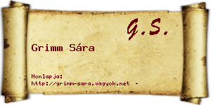 Grimm Sára névjegykártya